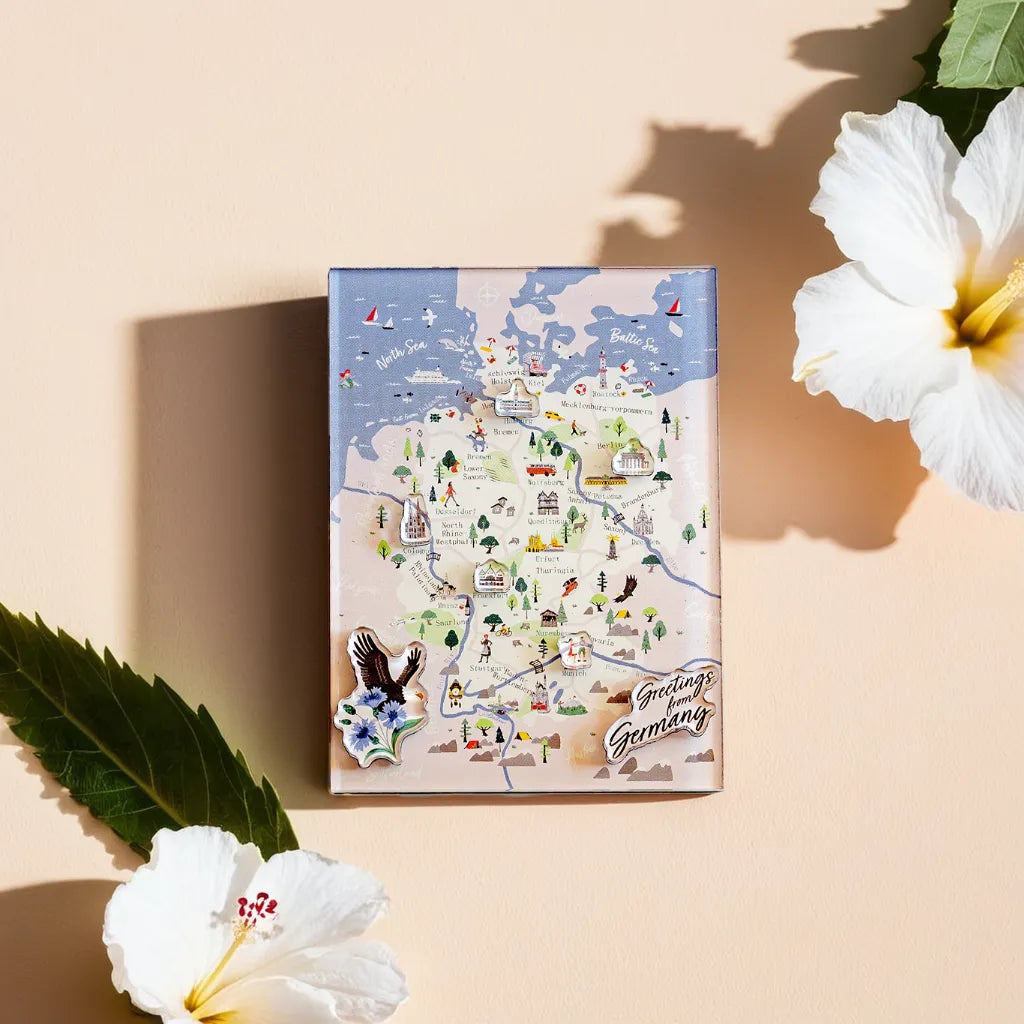 Detaillierte Landkarte Acrylmagnet