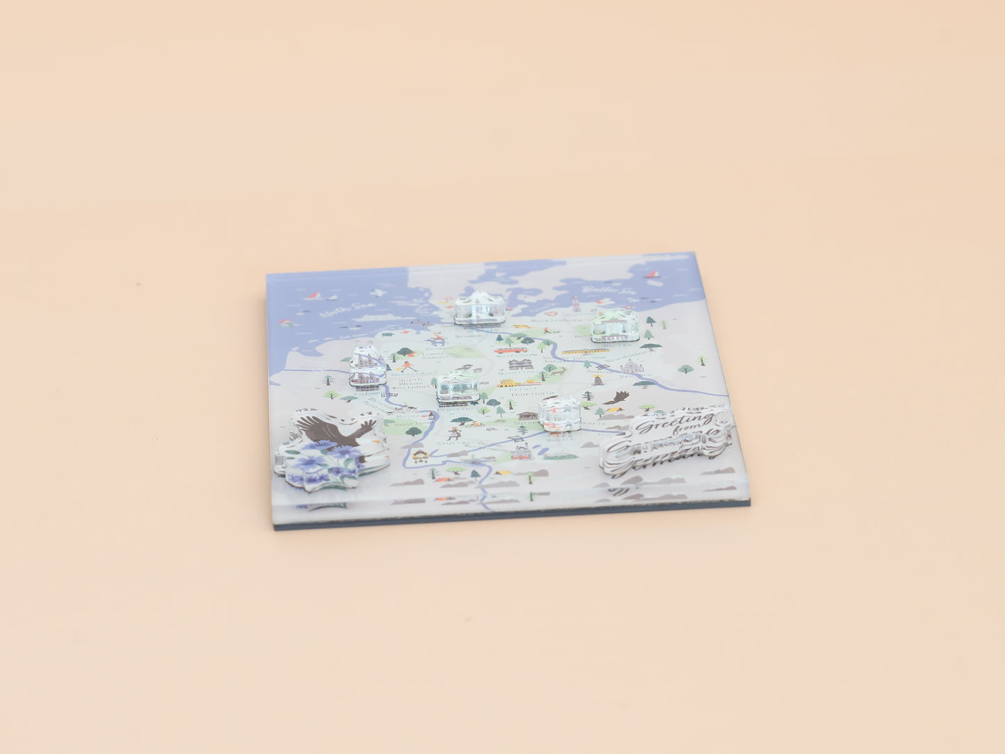 Detaillierte Landkarte Acrylmagnet