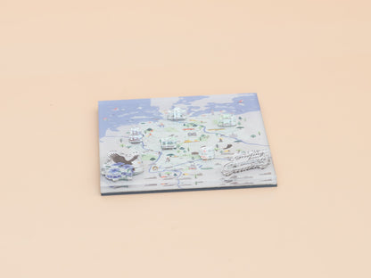 Detaillierte Landkarte Acrylmagnet