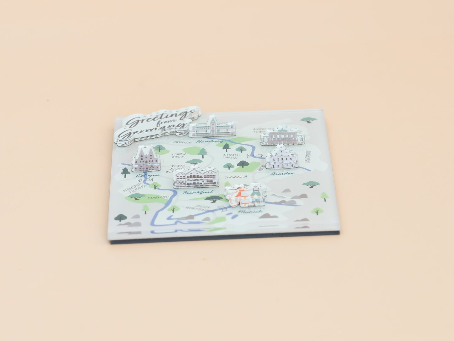 Simple map acrylic magnet