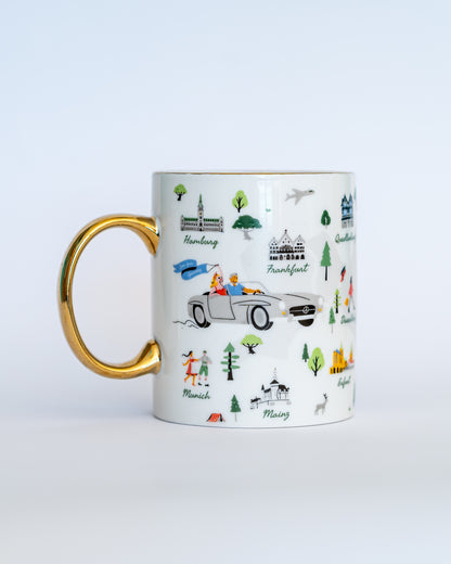Keramiktasse mit Kartensymbolen