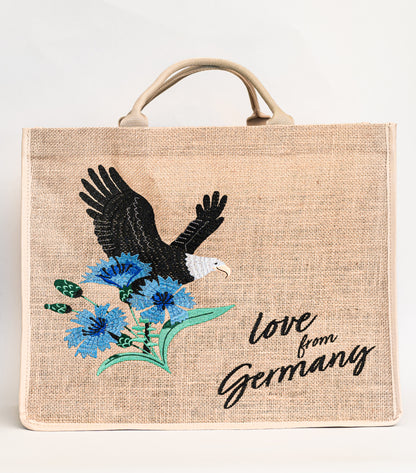 Jutebeutel Stickerei Adler Groß