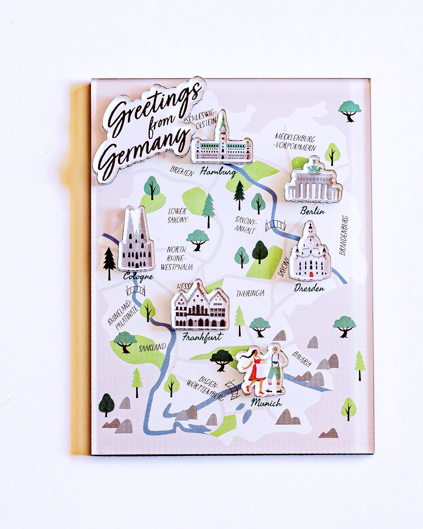 Simple map acrylic magnet