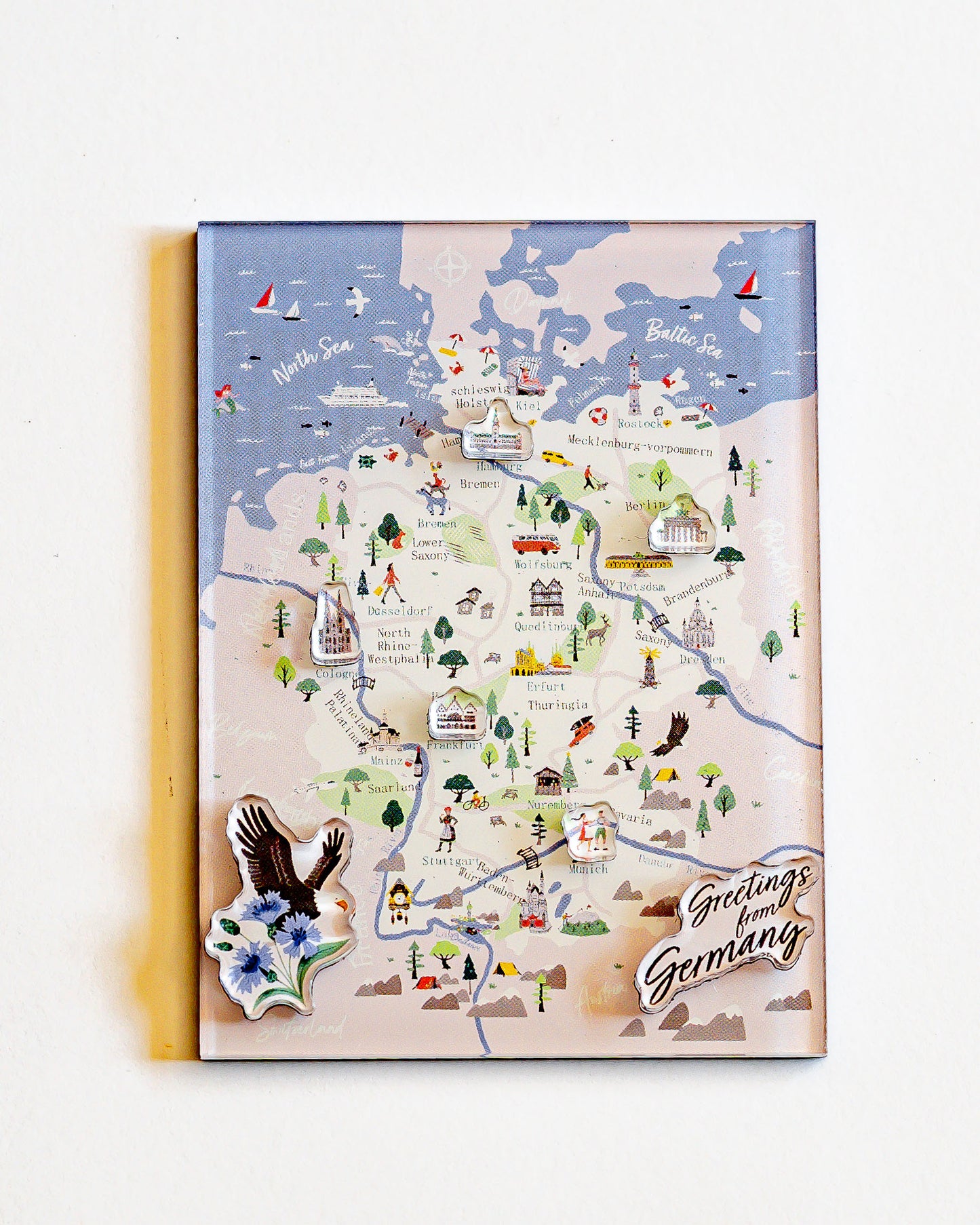 Detaillierte Landkarte Acrylmagnet