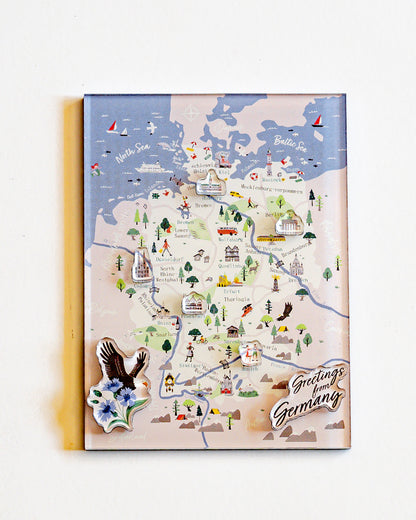 Detaillierte Landkarte Acrylmagnet