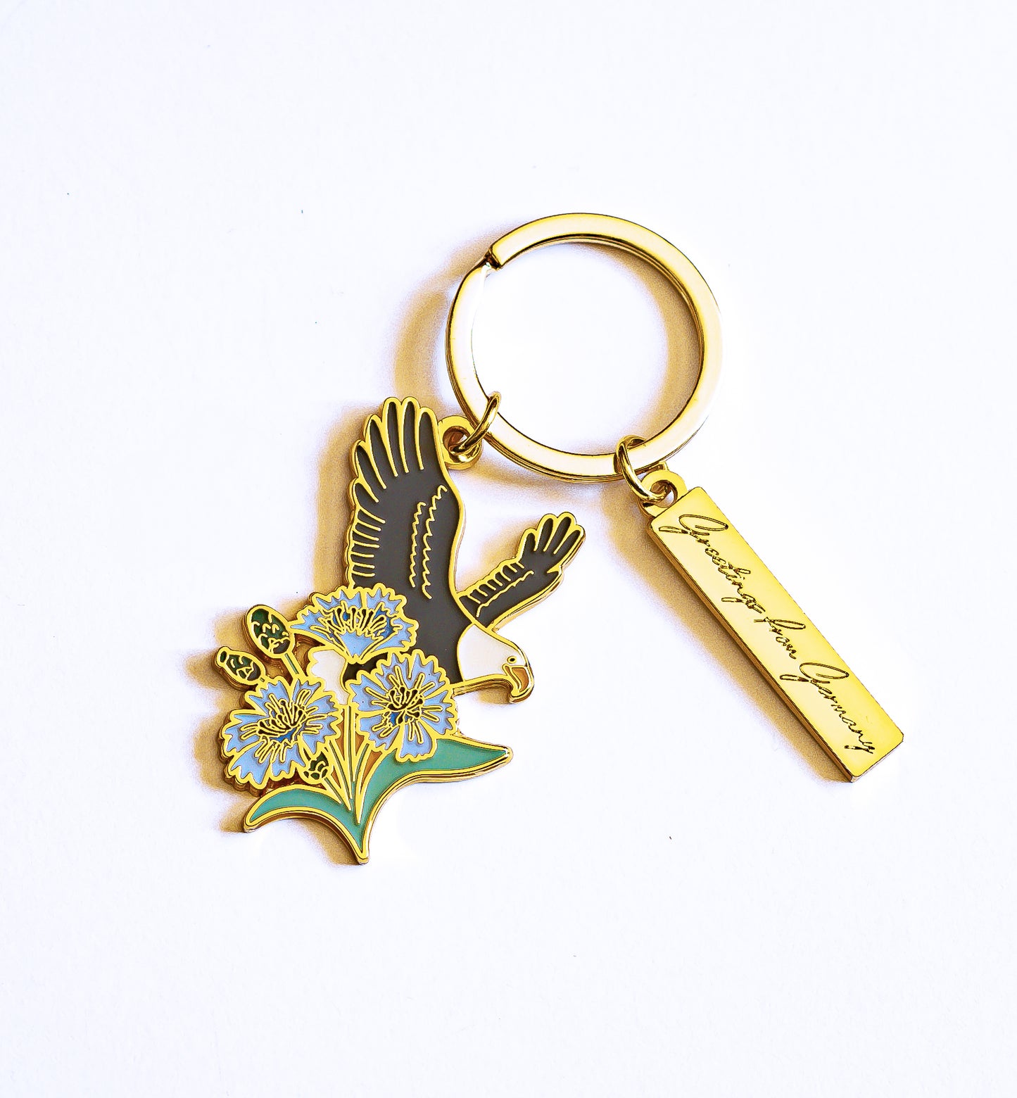 Adler Schlüsselanhänger Gold