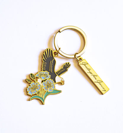 Adler Schlüsselanhänger Gold