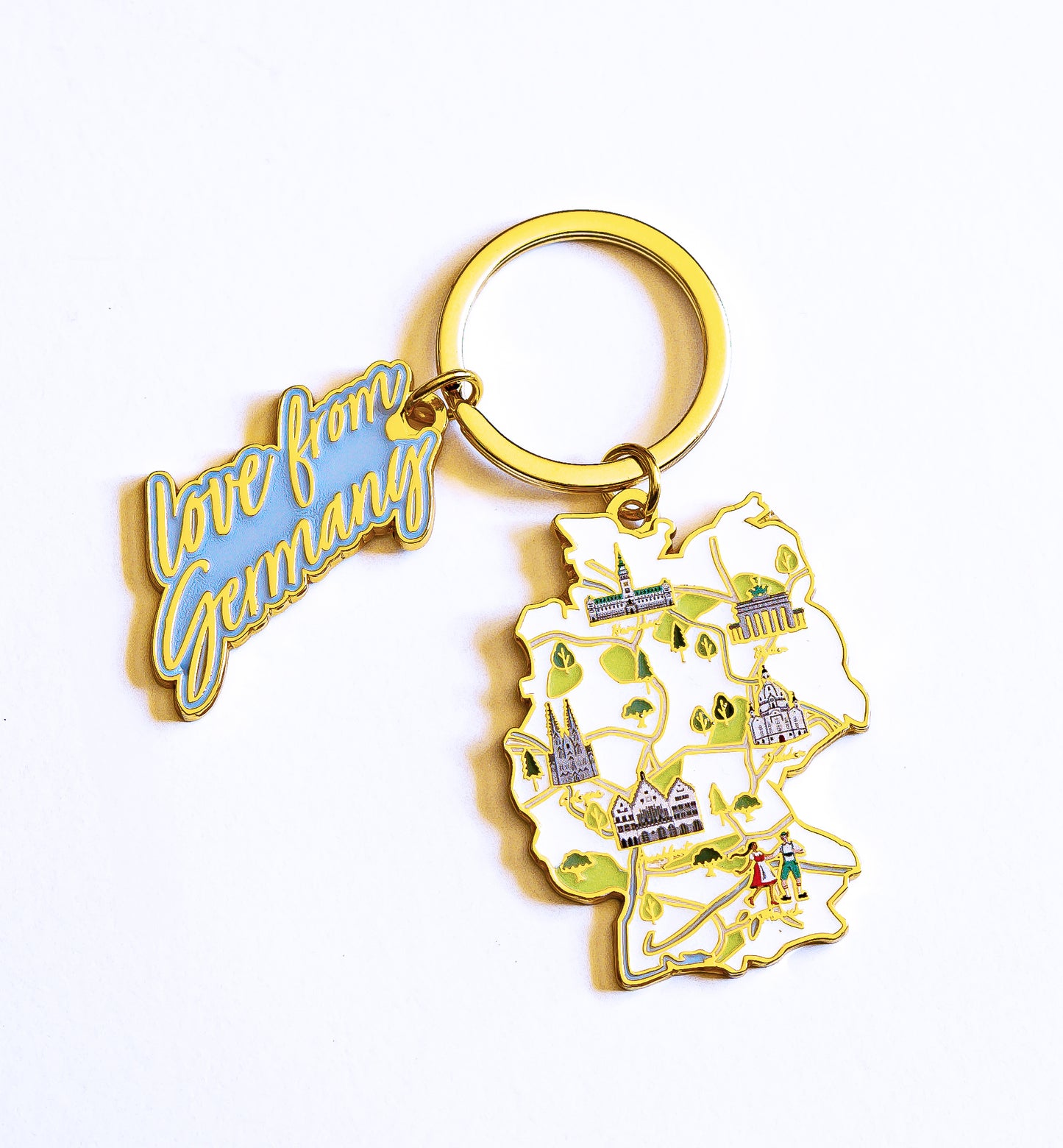 Landkarte Schlüsselanhänger Pastellblau