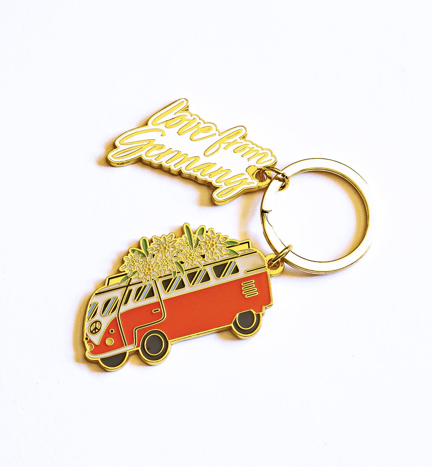 Campervan Schlüsselanhänger Cremeweiß