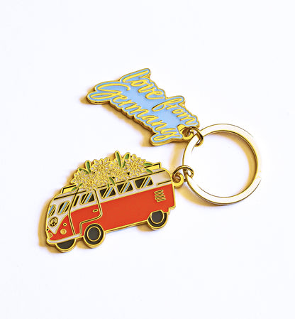 Campervan Schlüsselanhänger Pastellblau