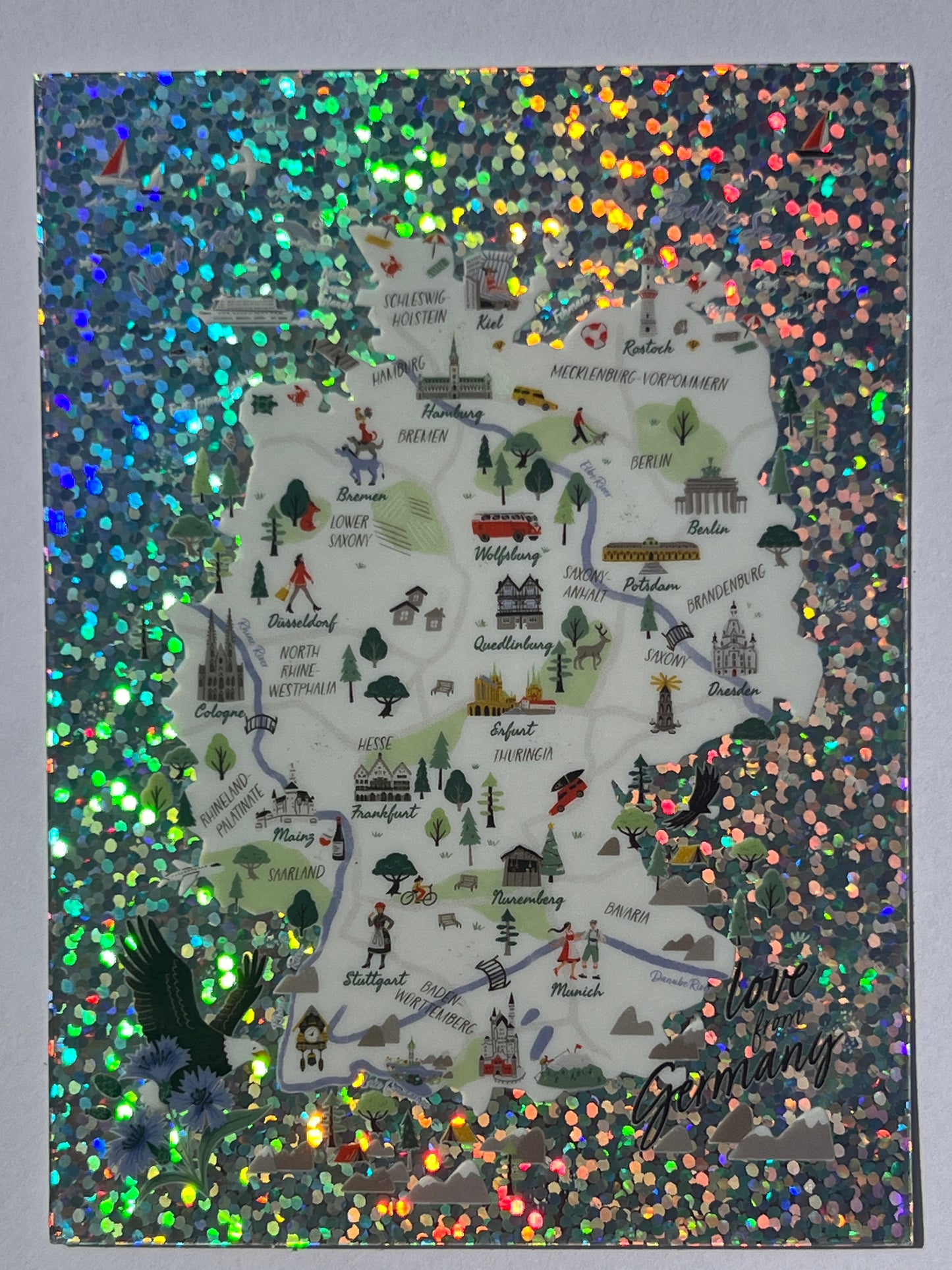 Glitzersticker Deutschlandkarte