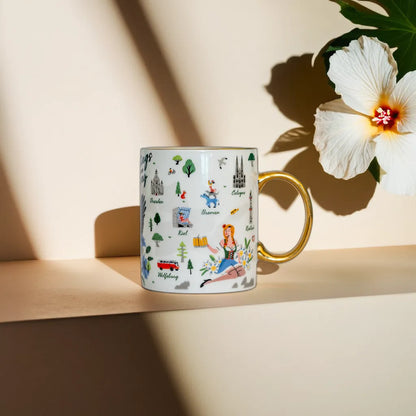Keramiktasse mit Kartensymbolen