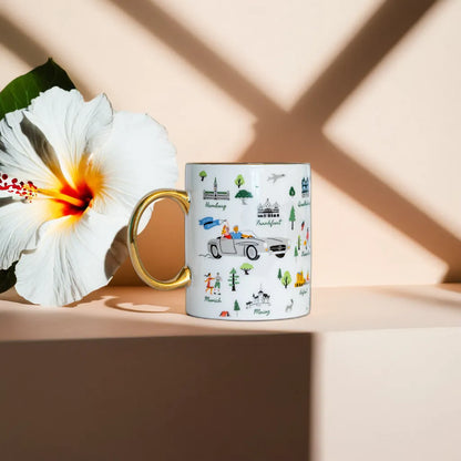 Keramiktasse mit Kartensymbolen