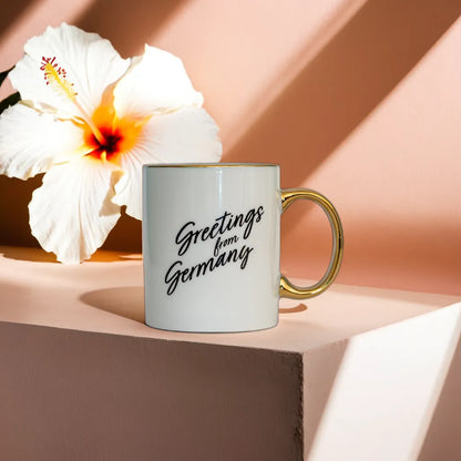 Keramiktasse mit Adler und Schriftzug