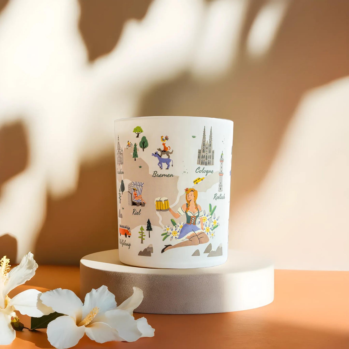 Scented candle with card symbols