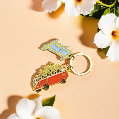 Campervan Schlüsselanhänger Pastellblau